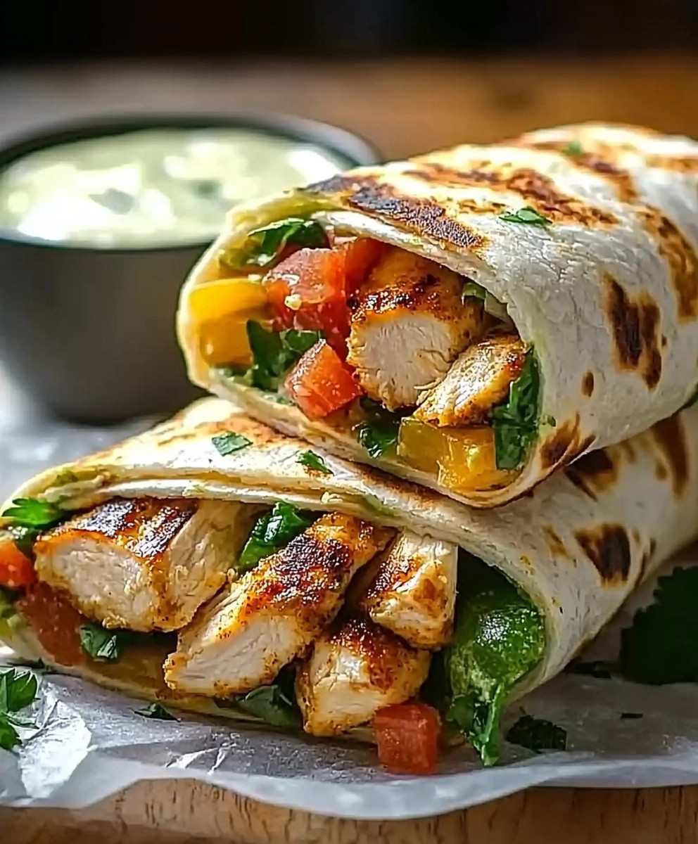 Hähnchen Ranch Wraps