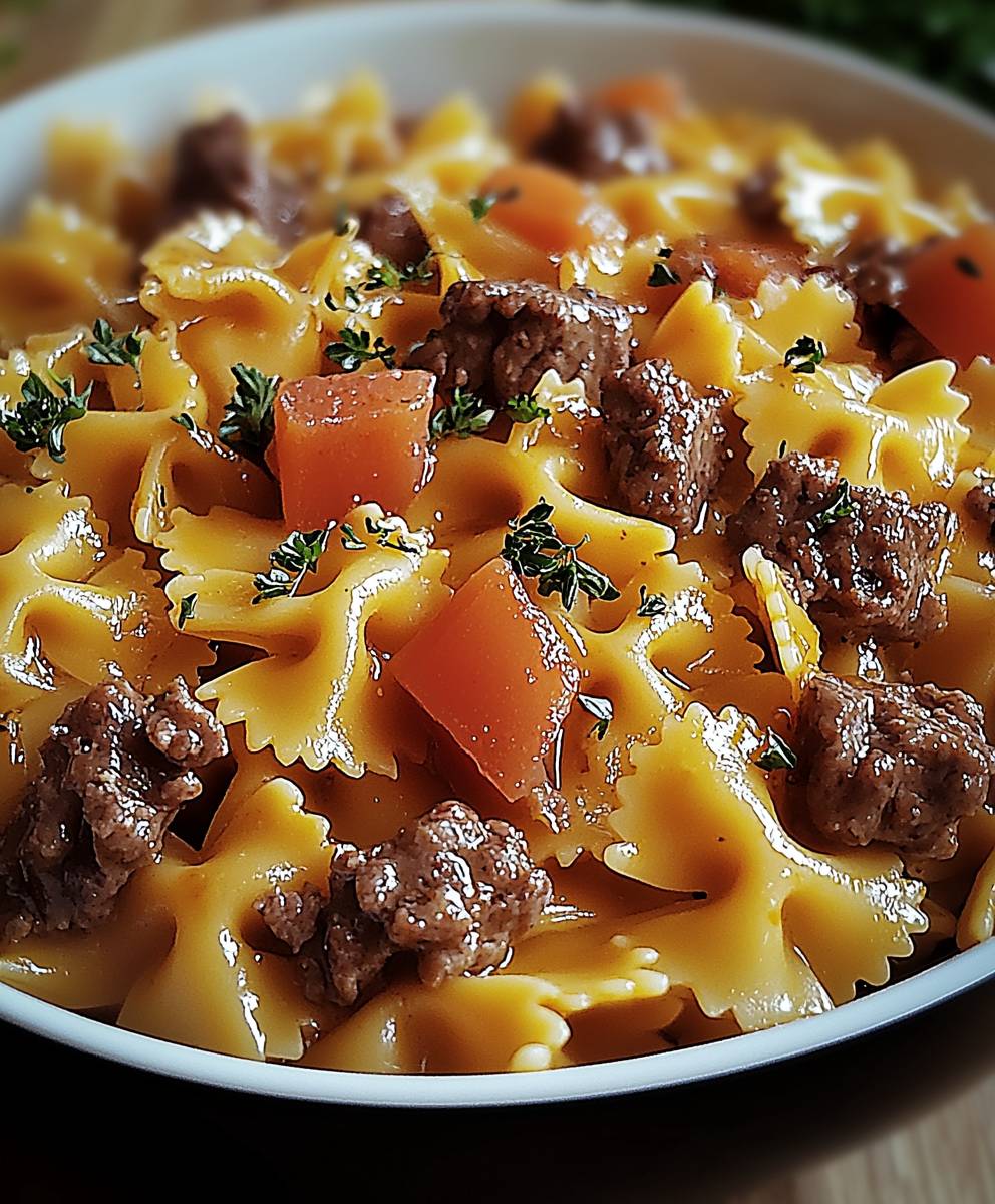 Velveeta Rindfleisch Fliegennudeln