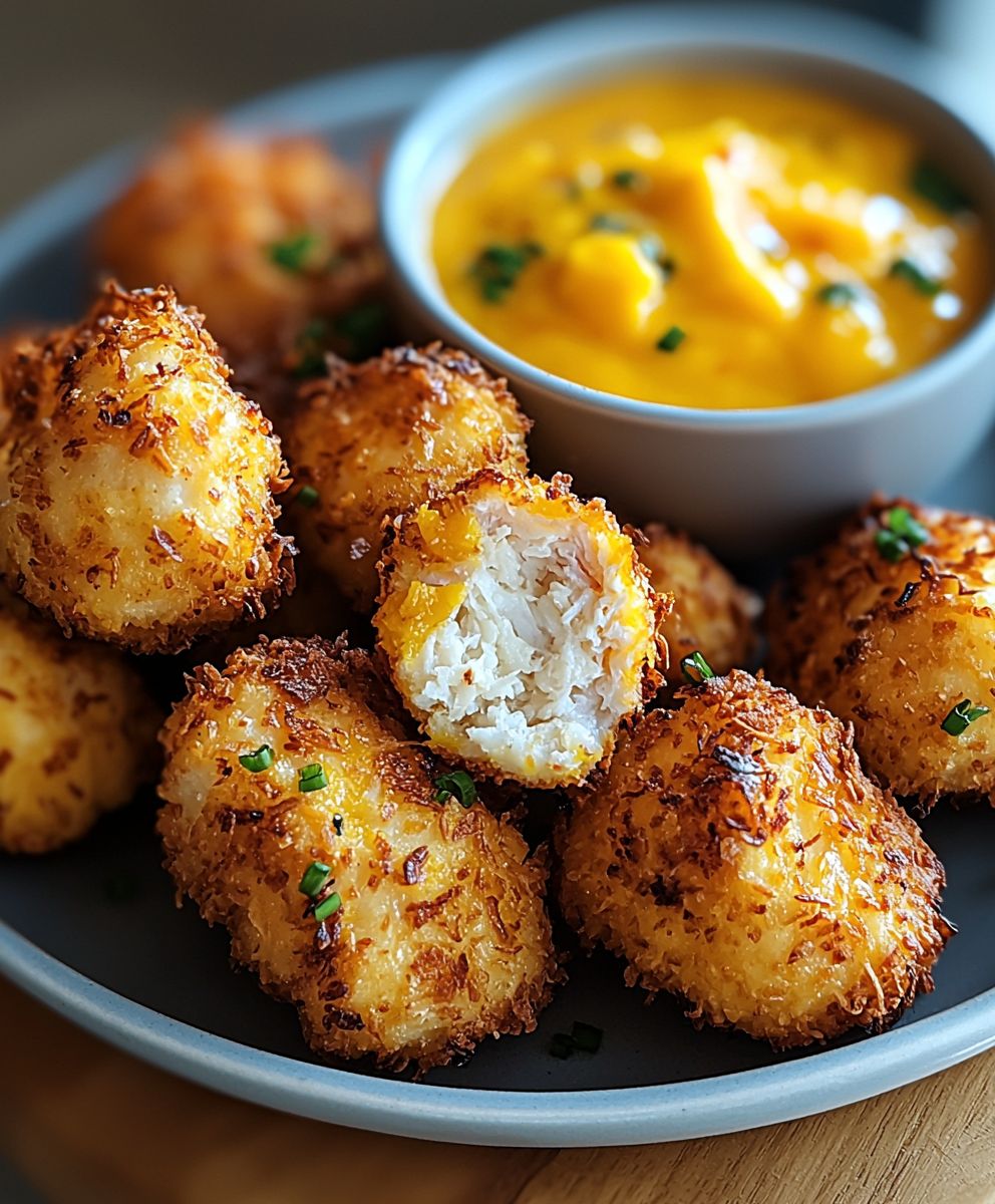 Kokos Hähnchen Nuggets Mango Dip