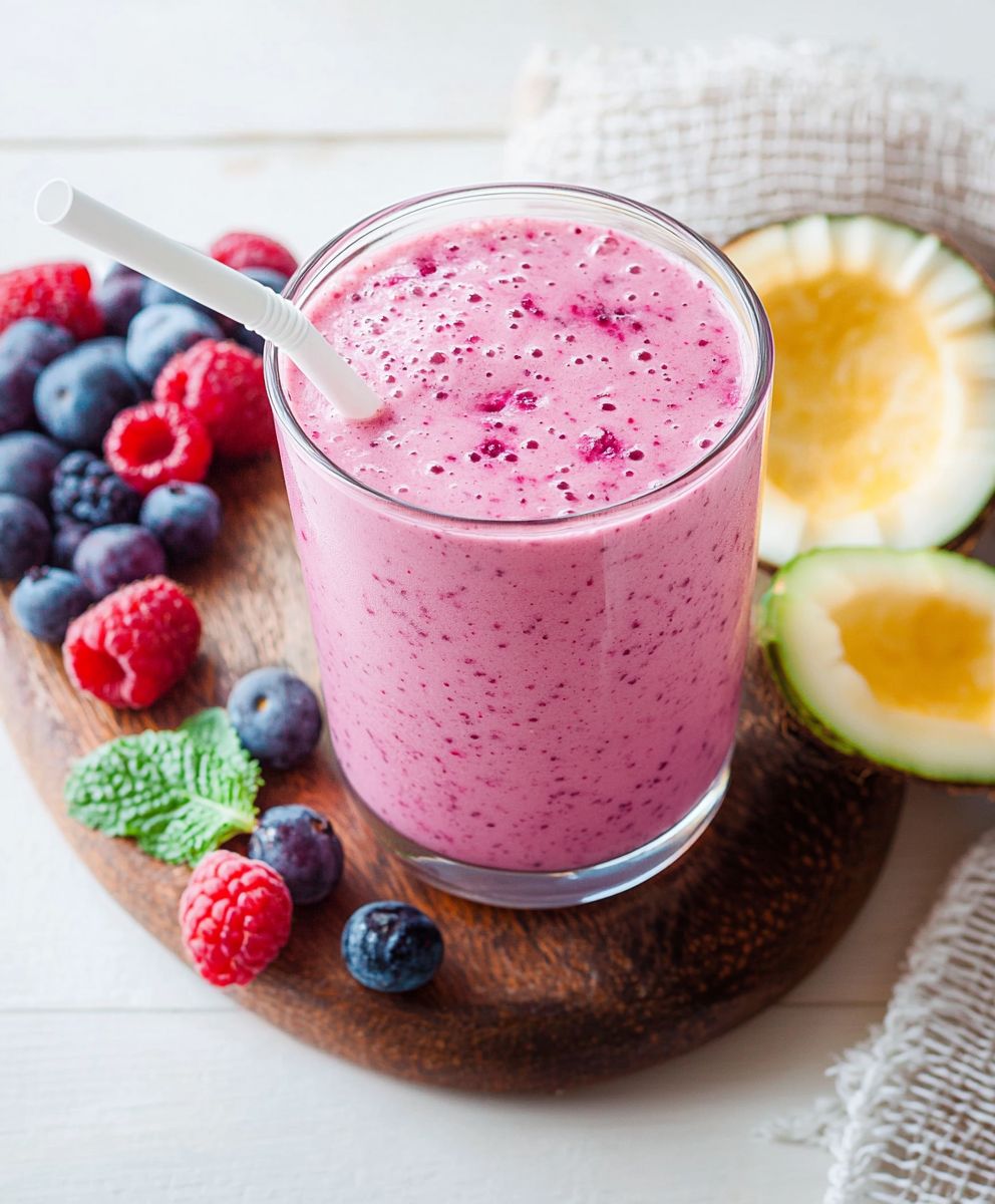 Kokos Beeren Smoothie: Das einfache Rezept für einen gesunden Start