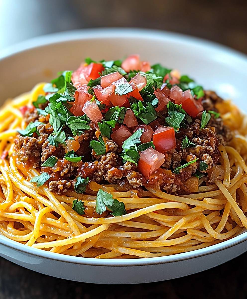 Taco-Spaghetti Gericht