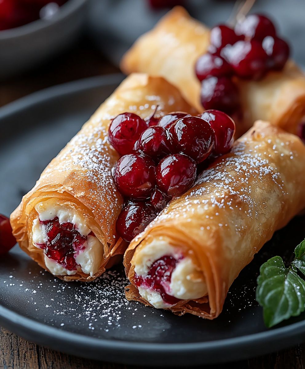 Kirsch Käsekuchen Frühlingsrollen: Das perfekte Frühlingsdessert