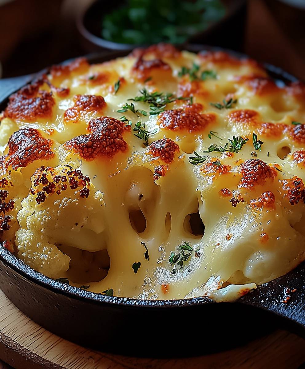 Käse überbackener Blumenkohl