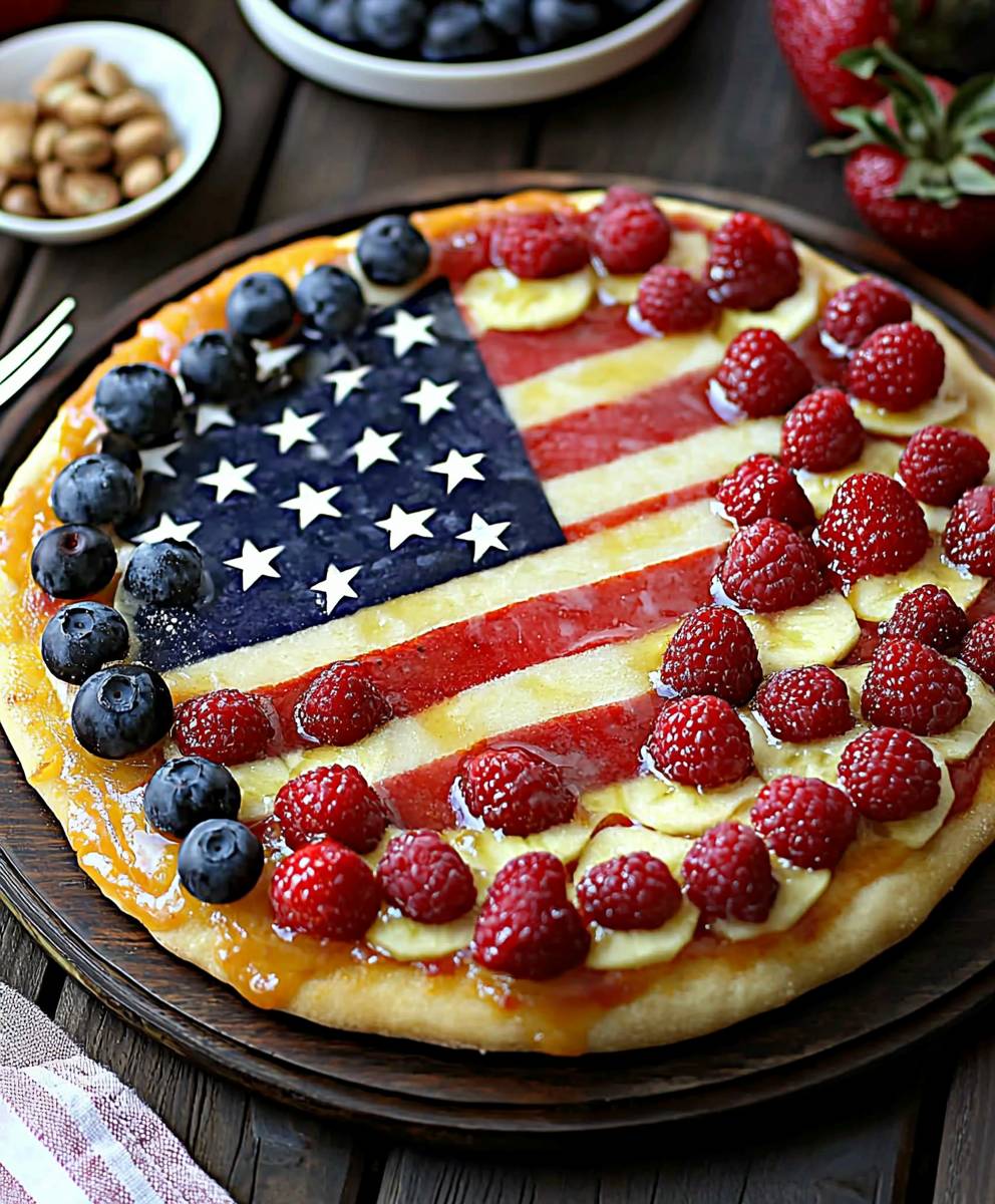 Obstpizza Amerikanische Flagge: Rezept & Anleitung für den 4. Juli