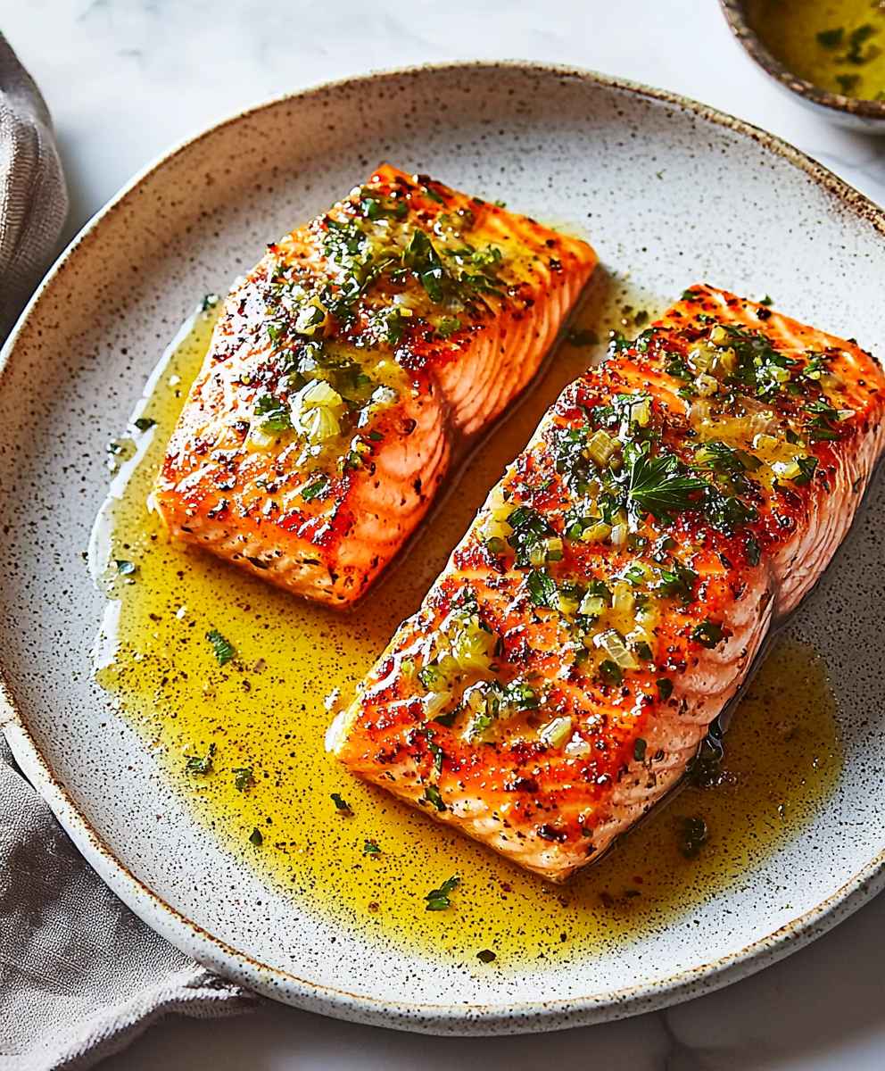 gebratener Lachs in der Pfanne