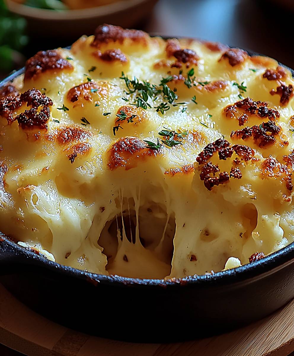 Käse überbackener Blumenkohl