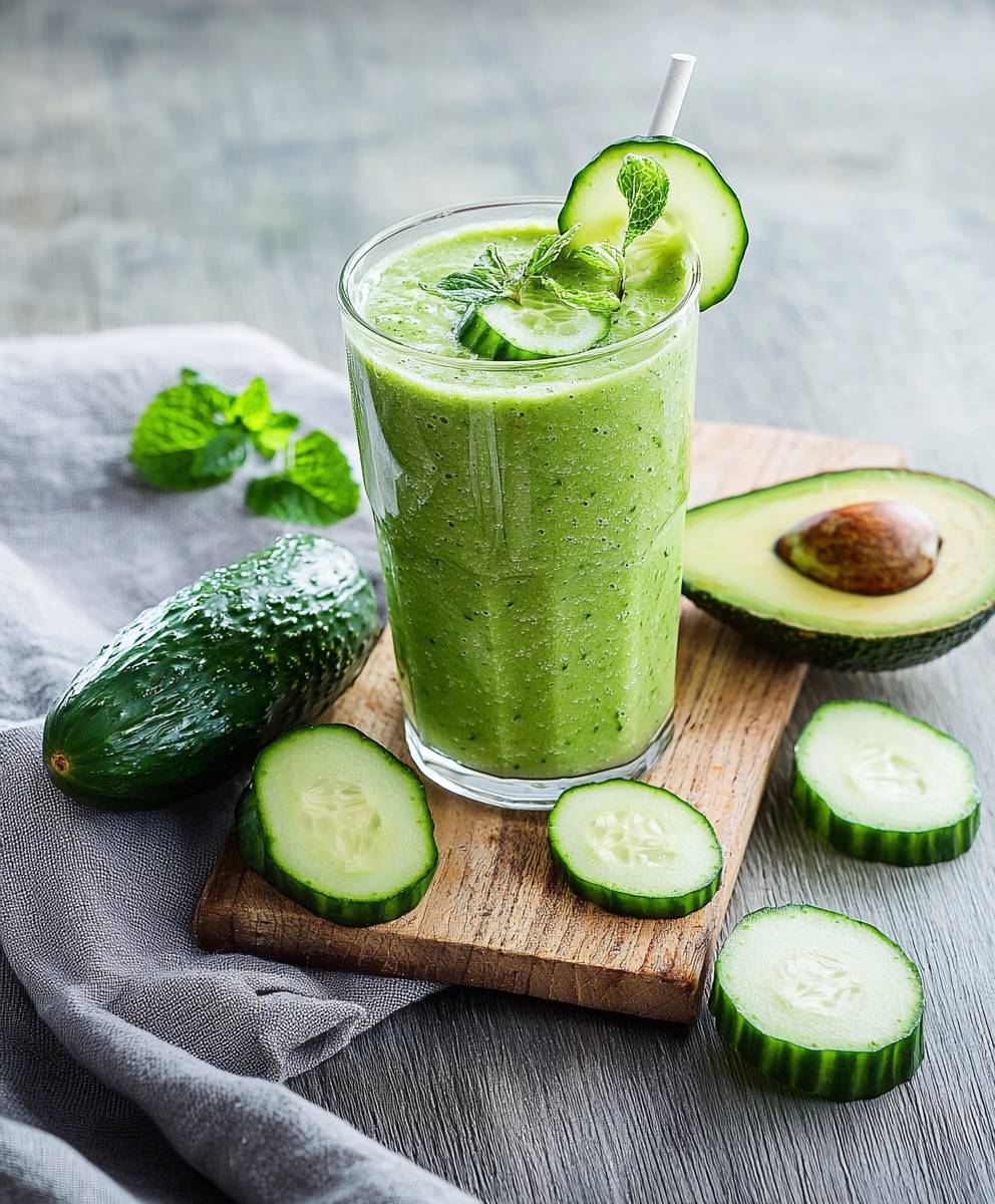 Grüner Smoothie Avocado Gurke