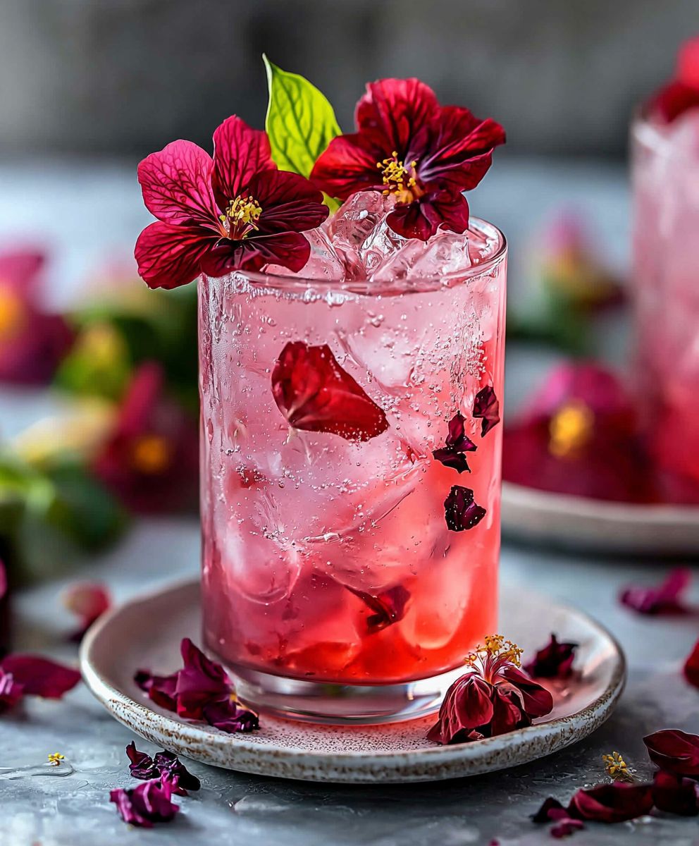 Hibiskus Holunderblüten Sprudeltee