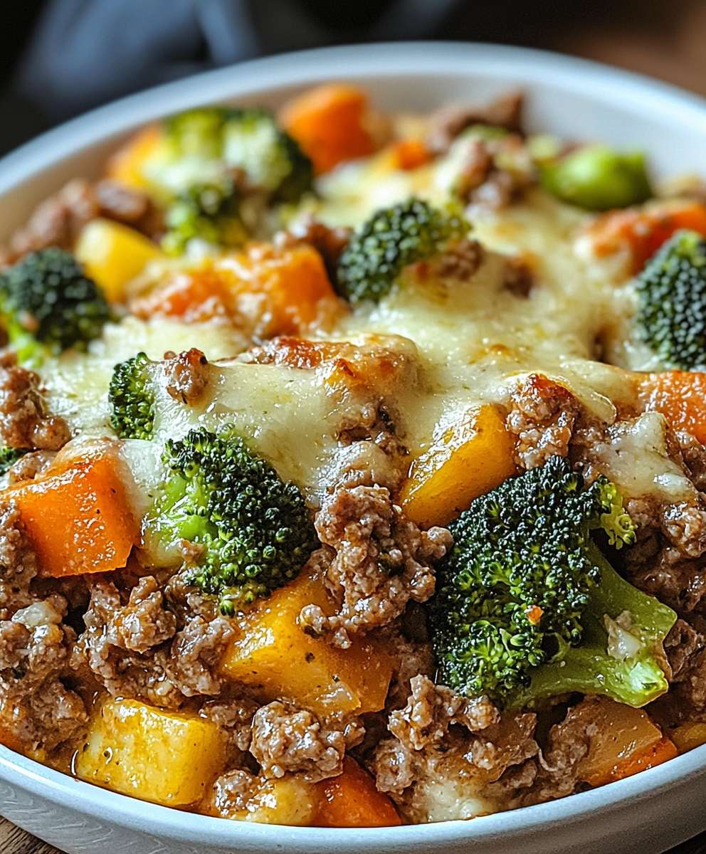 Fitness Auflauf Brokkoli Hackfleisch