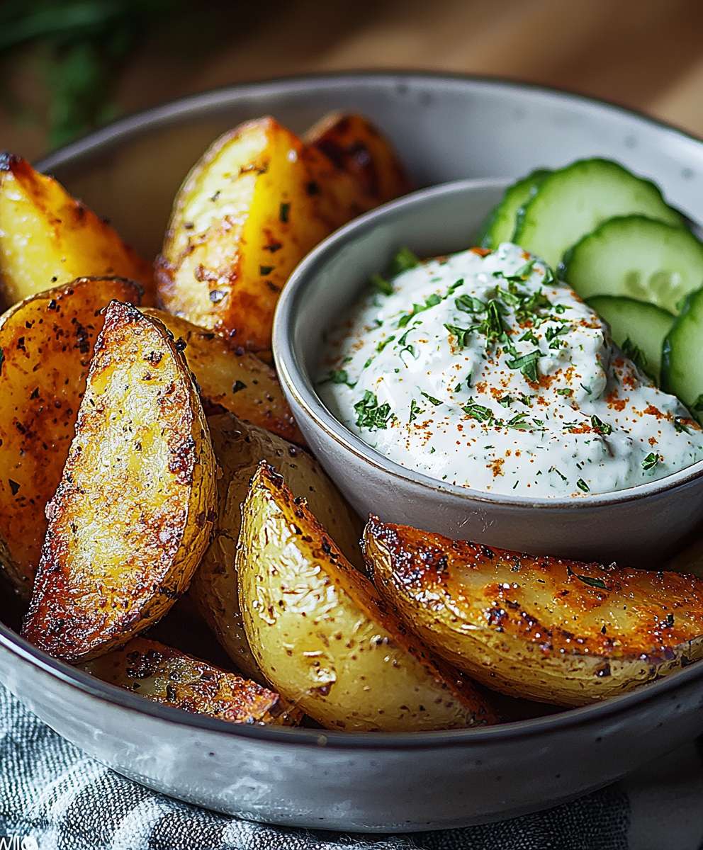 Kartoffelspalten Gurkendip selber machen: Das einfache Rezept