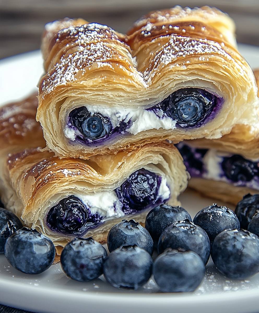 Blaubeeren Frischkäse Blätterteig