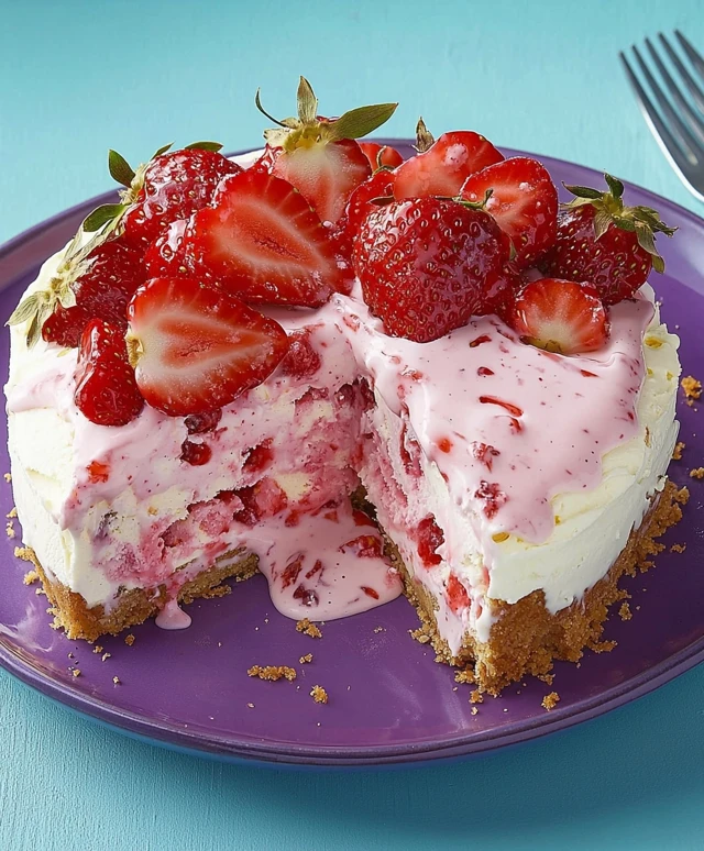 Erdbeereiscremetorte herstellen