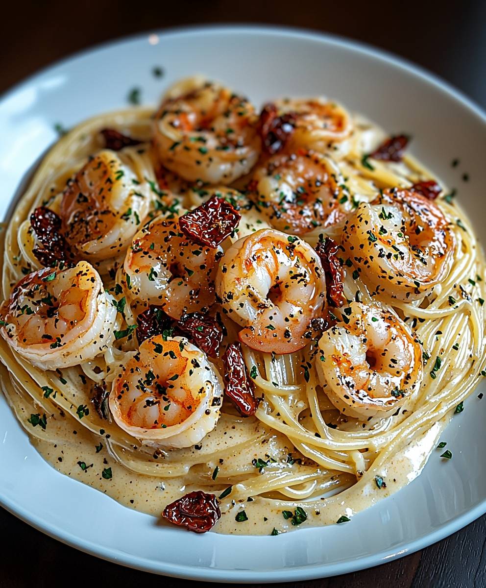 Shrimps Alfredo getrocknete Tomaten: Das beste Rezept für zu Hause