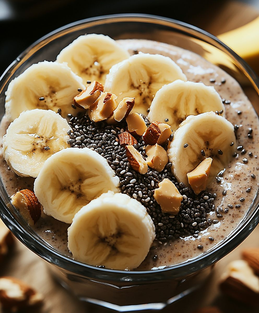 Bananen Erdnussbutter Chia Pudding: Das einfache und leckere Rezept